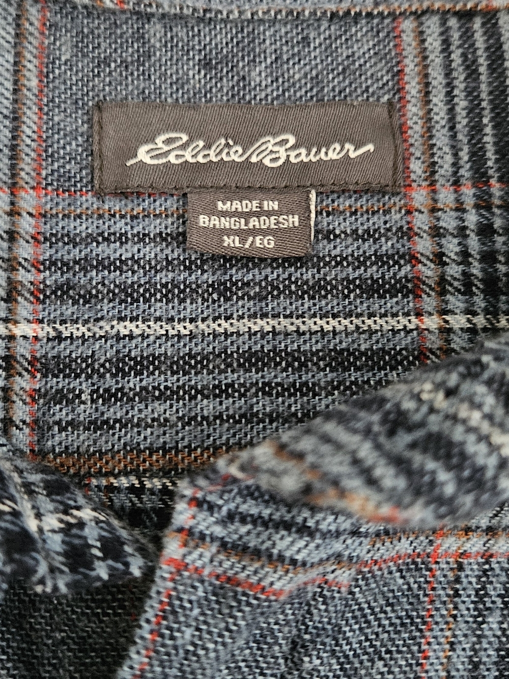 Eddie Bauer Blue Plaid Button-Up Shirt - Picture 4 of 8